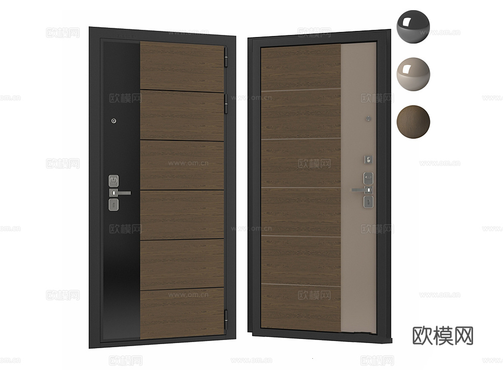 Guardian 入户门 单开门3d模型下载（渲染图3）