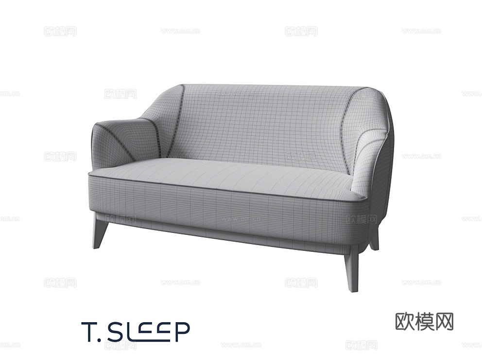 T.Sleep 双人沙发3d模型下载（渲染图2）