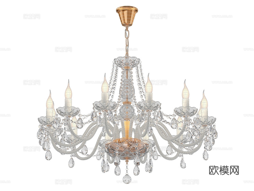 Favorite 奢华水晶灯3d模型下载（渲染图1）