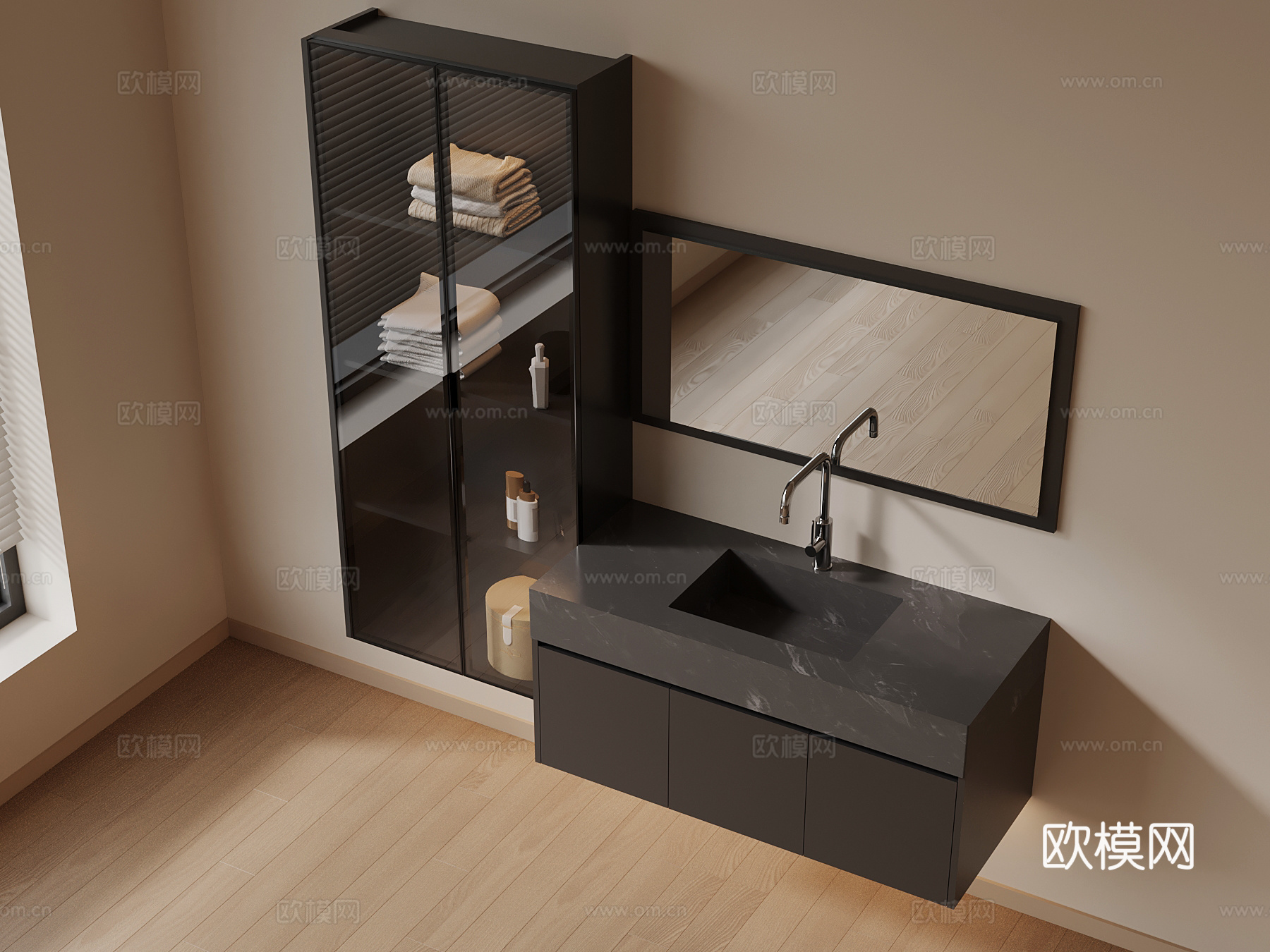 现代浴室柜su模型