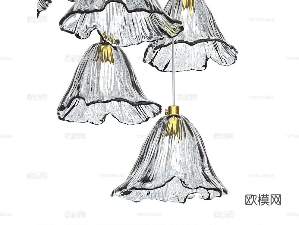 Butterflylc 花苞装饰吊灯3d模型下载（渲染图3）