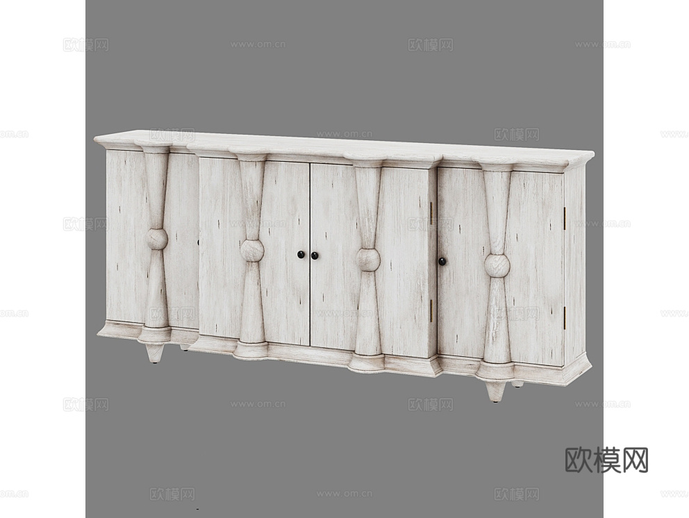 LoftDesigne 美式玄关柜3d模型下载（渲染图1）