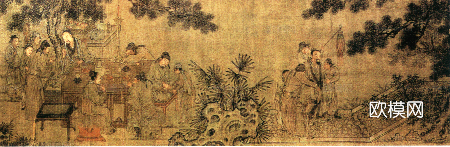 中式新中式挂画壁画字画山水花鸟背景墙壁纸装饰画油画