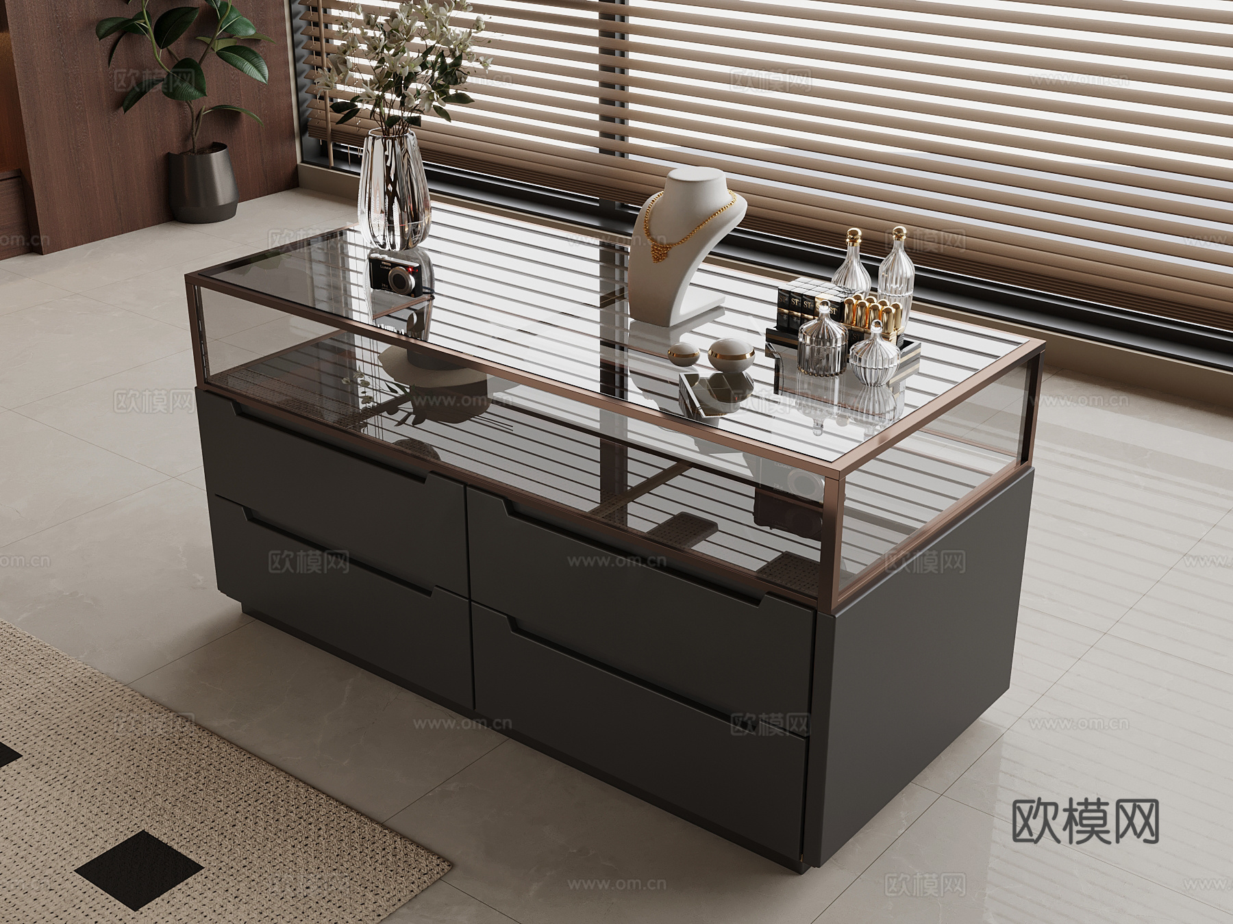 现代首饰柜3d模型下载