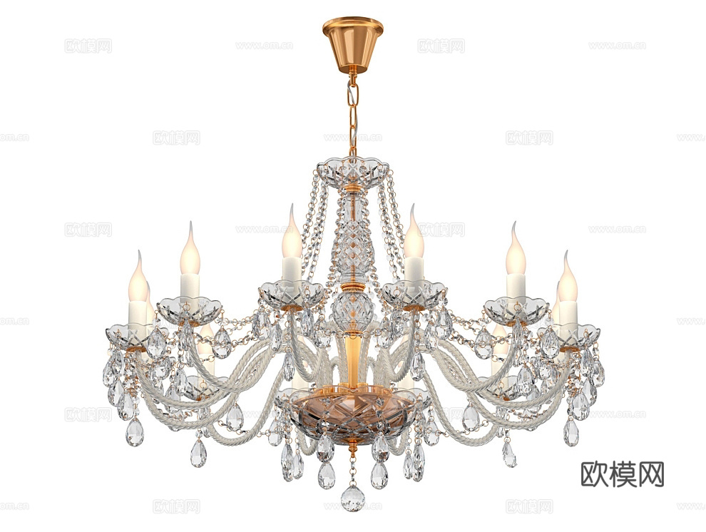 Favorite 奢华水晶灯3d模型下载（渲染图2）