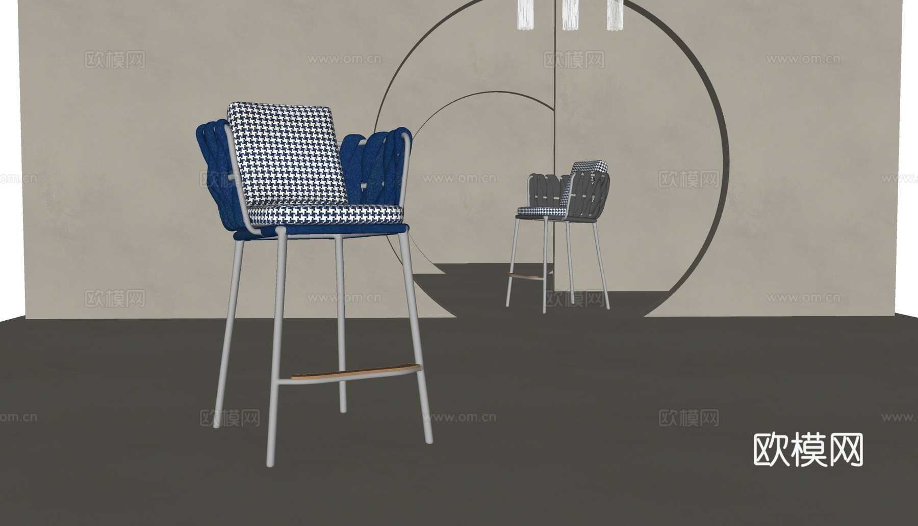 Minotti现代吧椅 布艺吧椅su模型