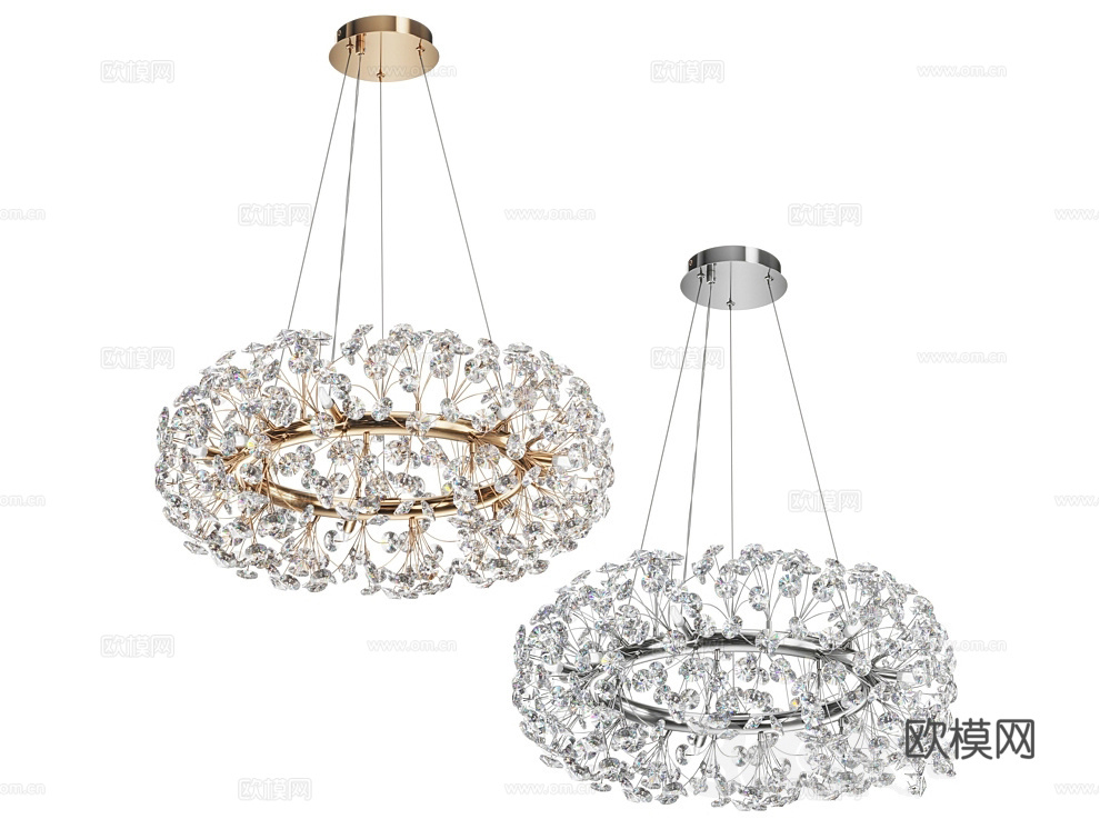 MODELUX 奢华水晶灯3d模型下载（渲染图1）