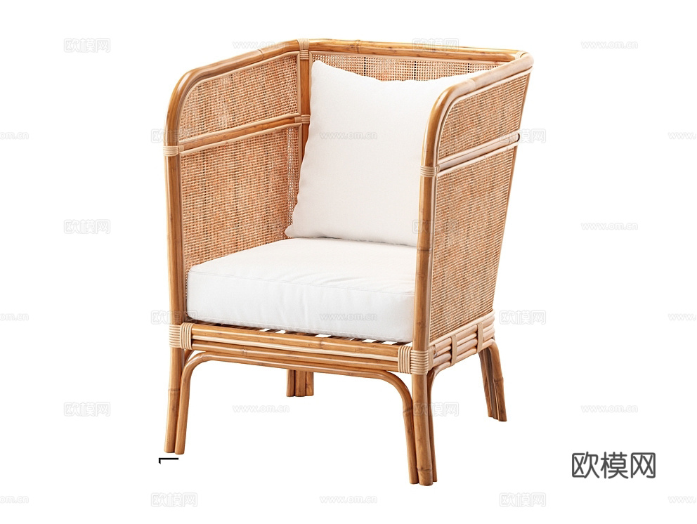 LoftDesigne 藤椅3d模型下载（渲染图1）