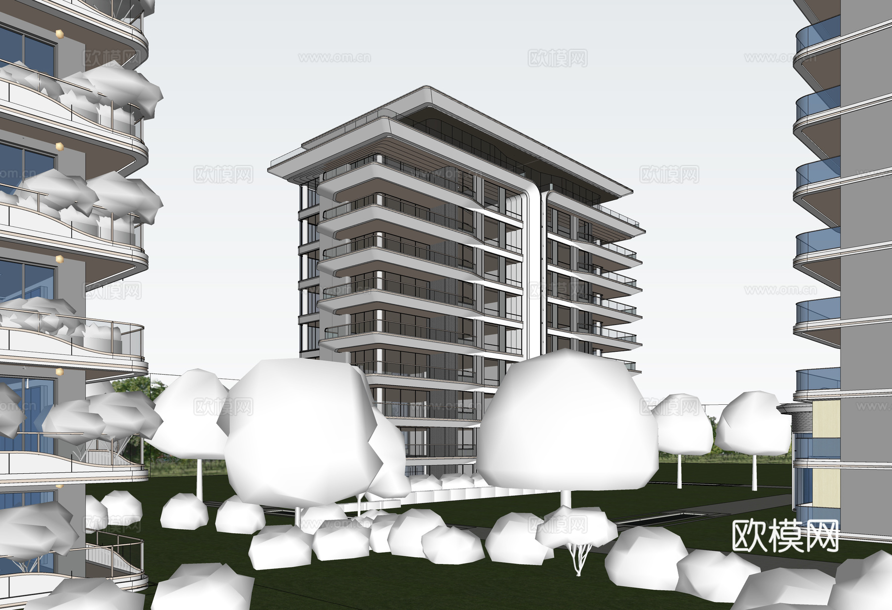 多层住宅 花园洋房su模型