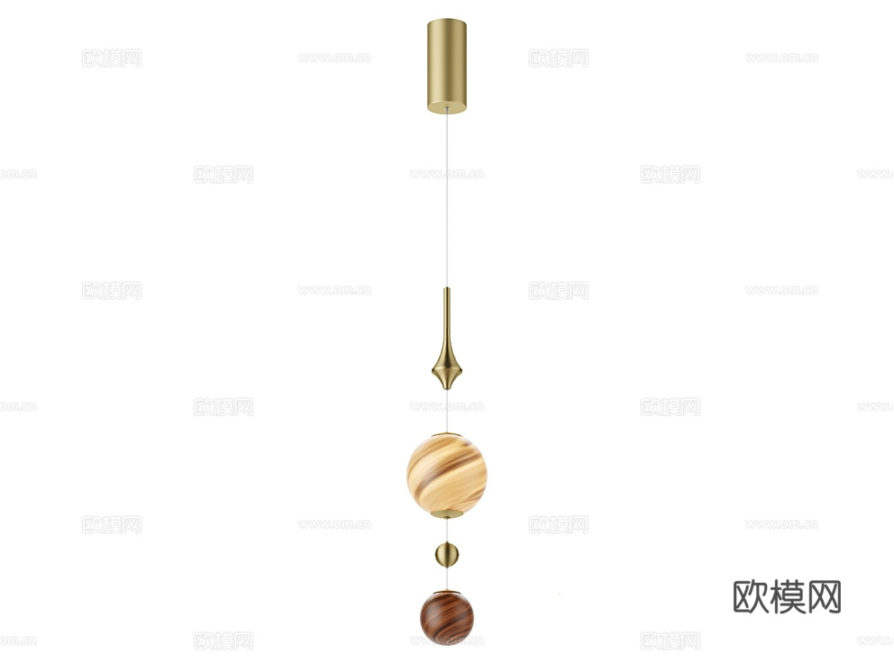 Odeon Light 星球吊灯3d模型下载（渲染图2）