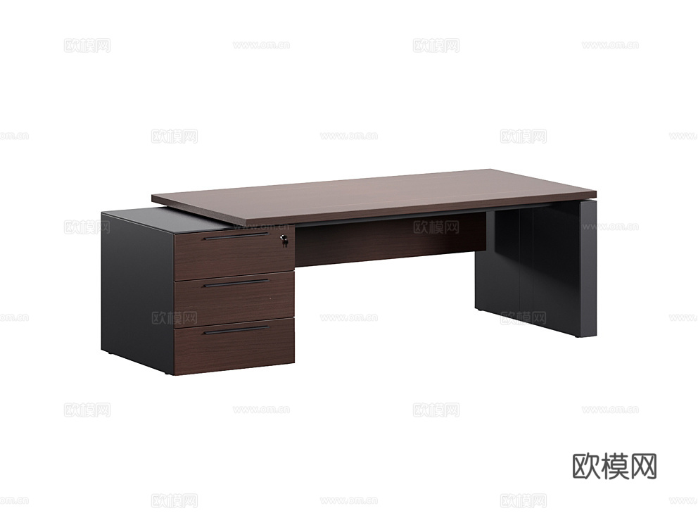 SoloOffice 办公桌 班台桌3d模型下载（渲染图4）