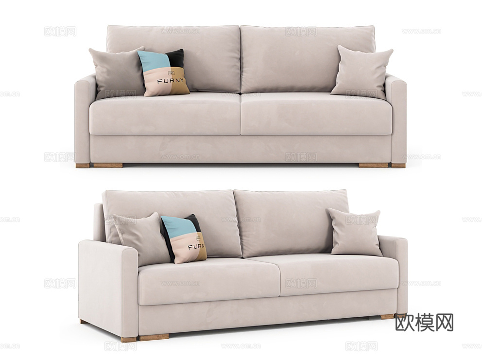 Thefurny 双人沙发3d模型下载（渲染图1）
