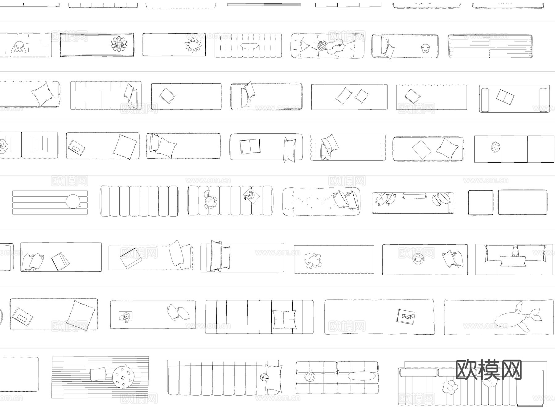2026年最新飘窗坐垫飘窗靠垫窗台垫CAD图库cad施工图下载（渲染图5）