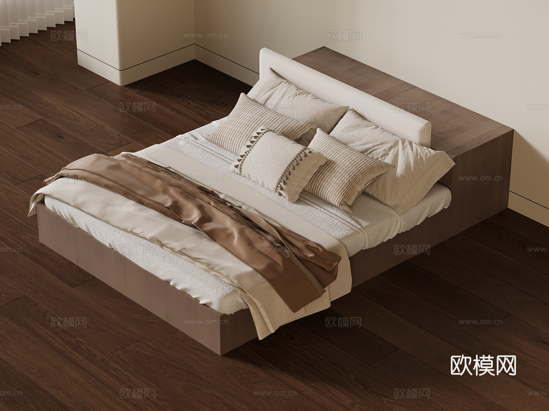 中古风床品3d模型下载