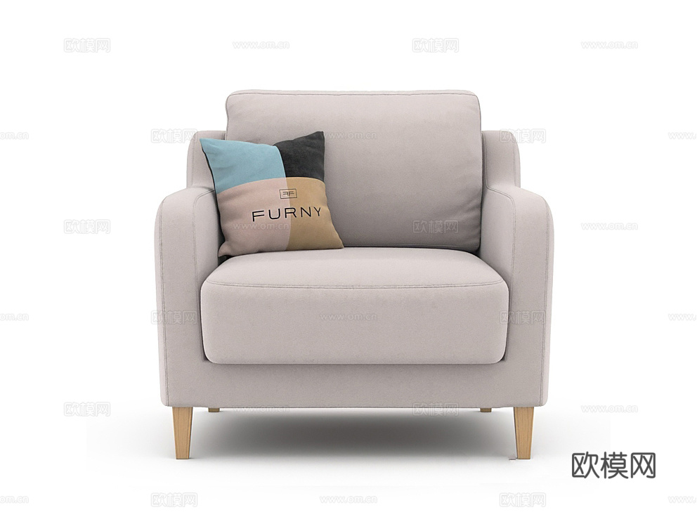 The Furny 单人沙发3d模型下载（渲染图1）