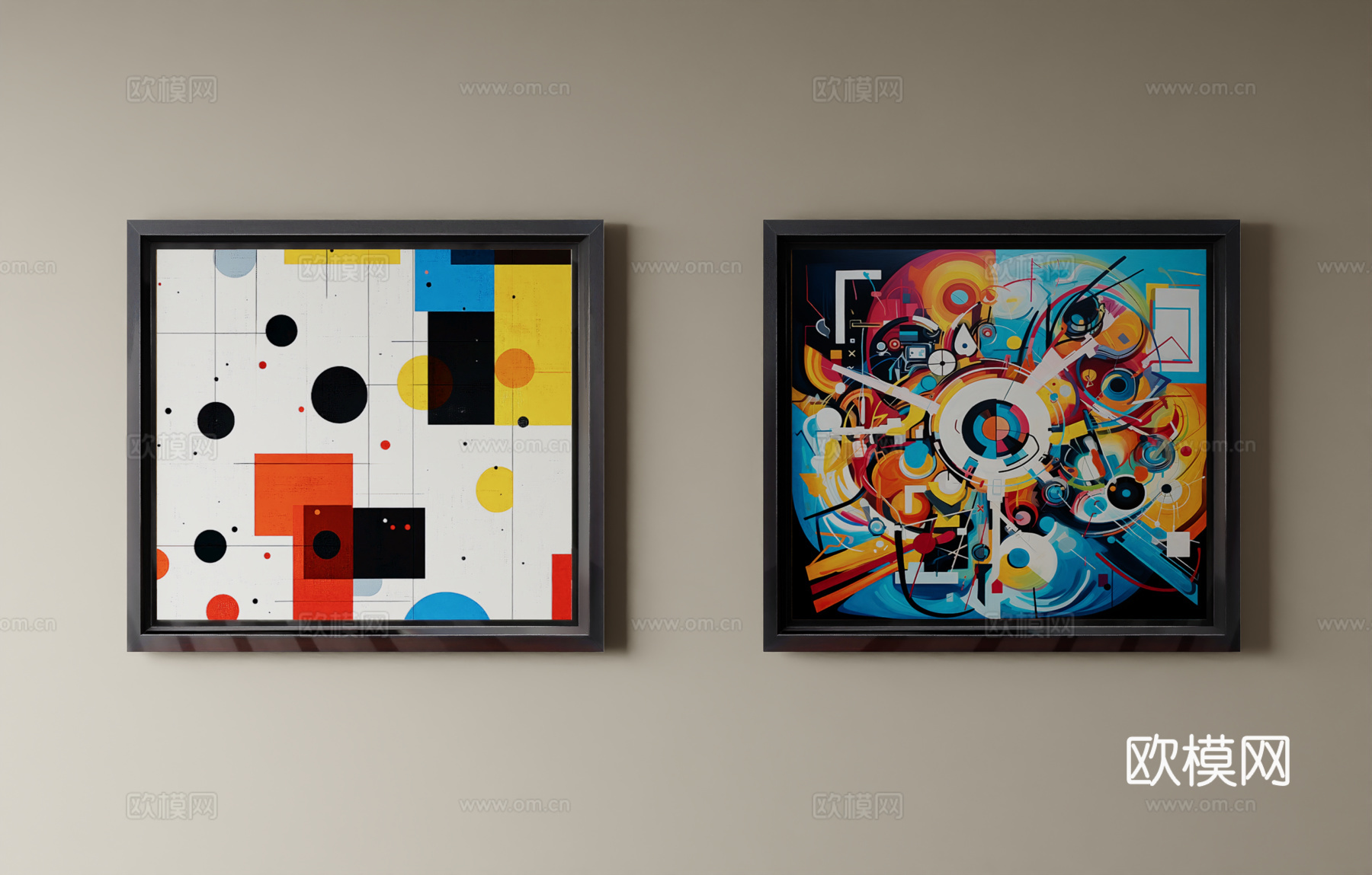 中古，装饰画，边框3d模型下载