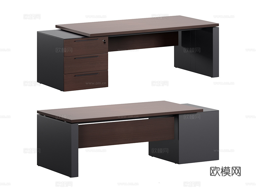 SoloOffice 办公桌 班台桌3d模型下载（渲染图5）