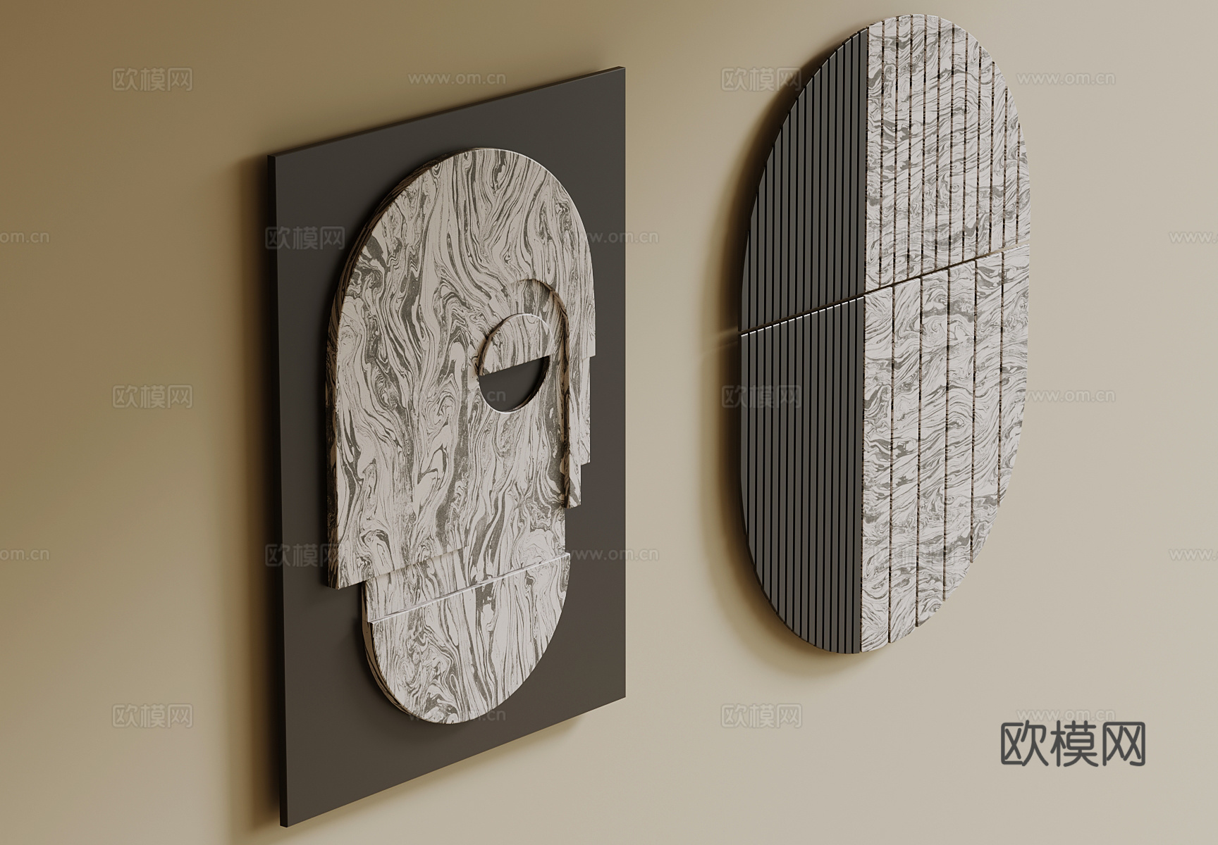 现代意式挂件 墙饰 装饰品su模型