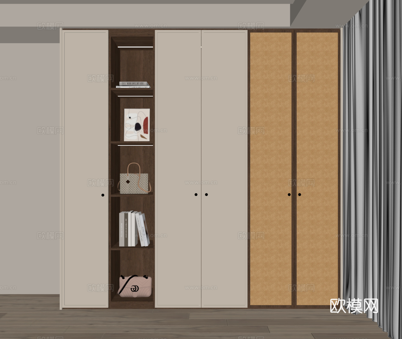 中古风衣柜su模型
