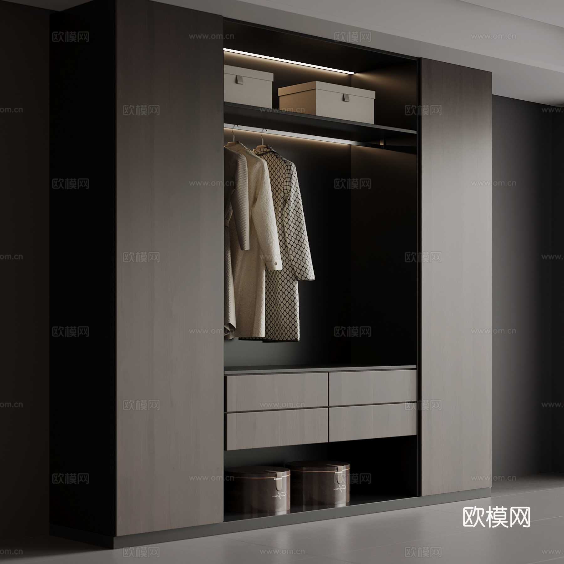意式衣柜su模型