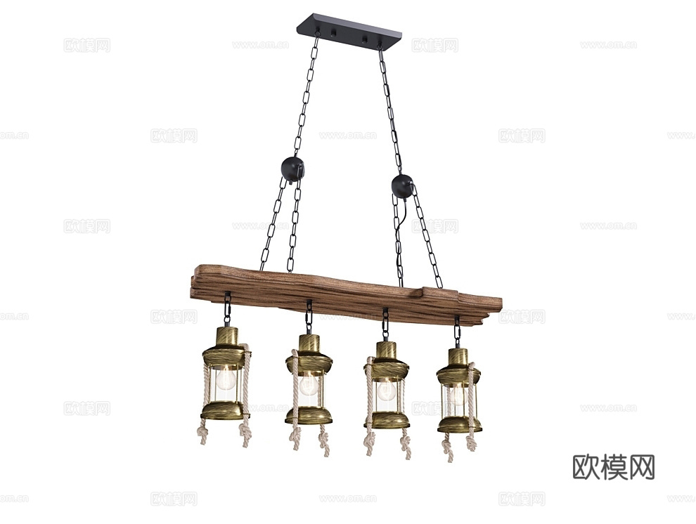 Lussole 美式酒吧吊灯3d模型下载