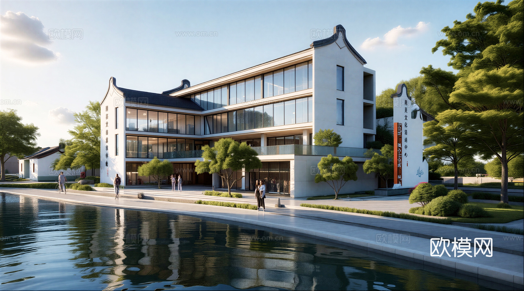 村镇活动中心su模型