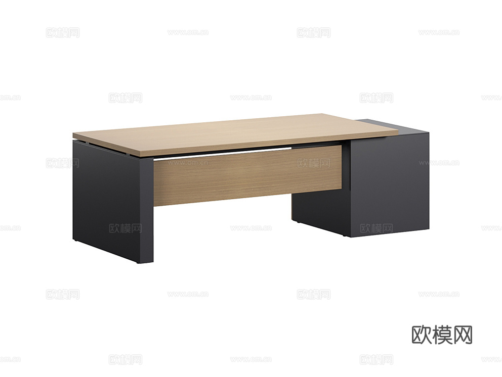 SoloOffice 办公桌 班台桌3d模型下载（渲染图3）