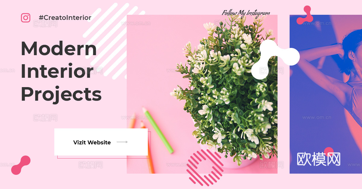 孟菲斯图文排版时尚创意广告海报3