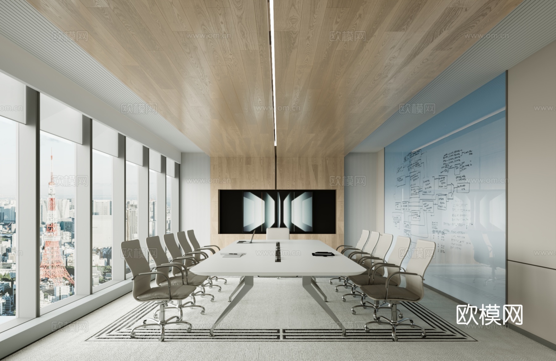 东京现代会议室3d模型下载