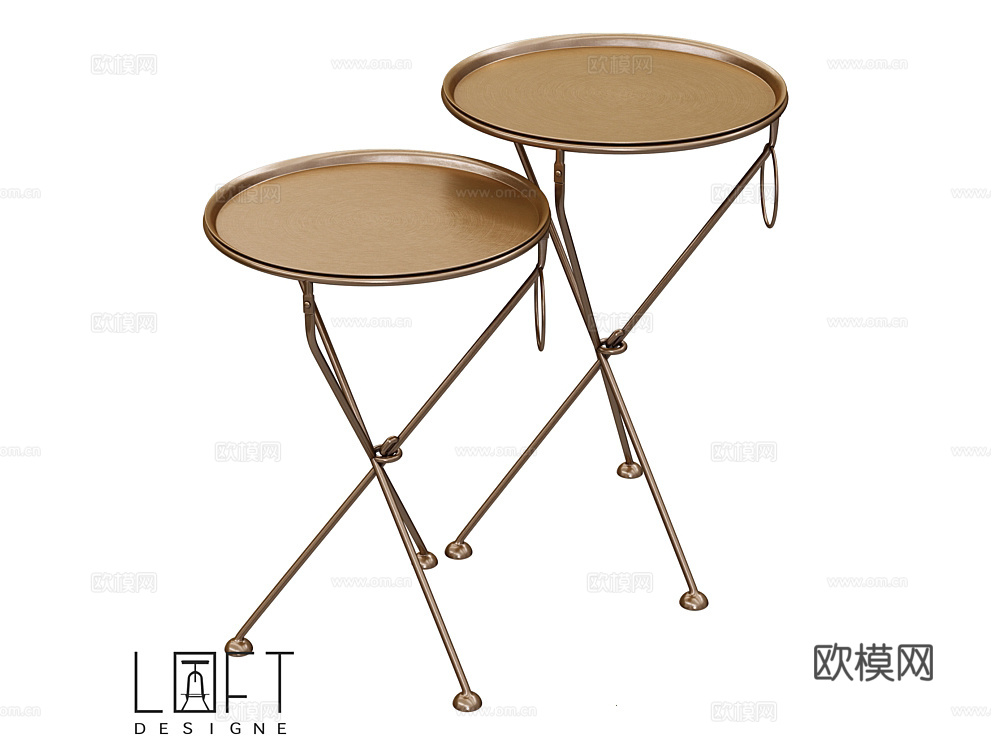 LoftDesigne 角几 边几3d模型下载（渲染图1）