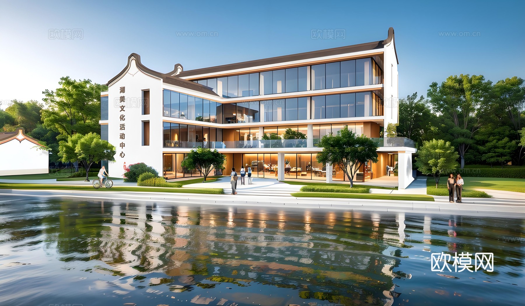 村镇活动中心su模型