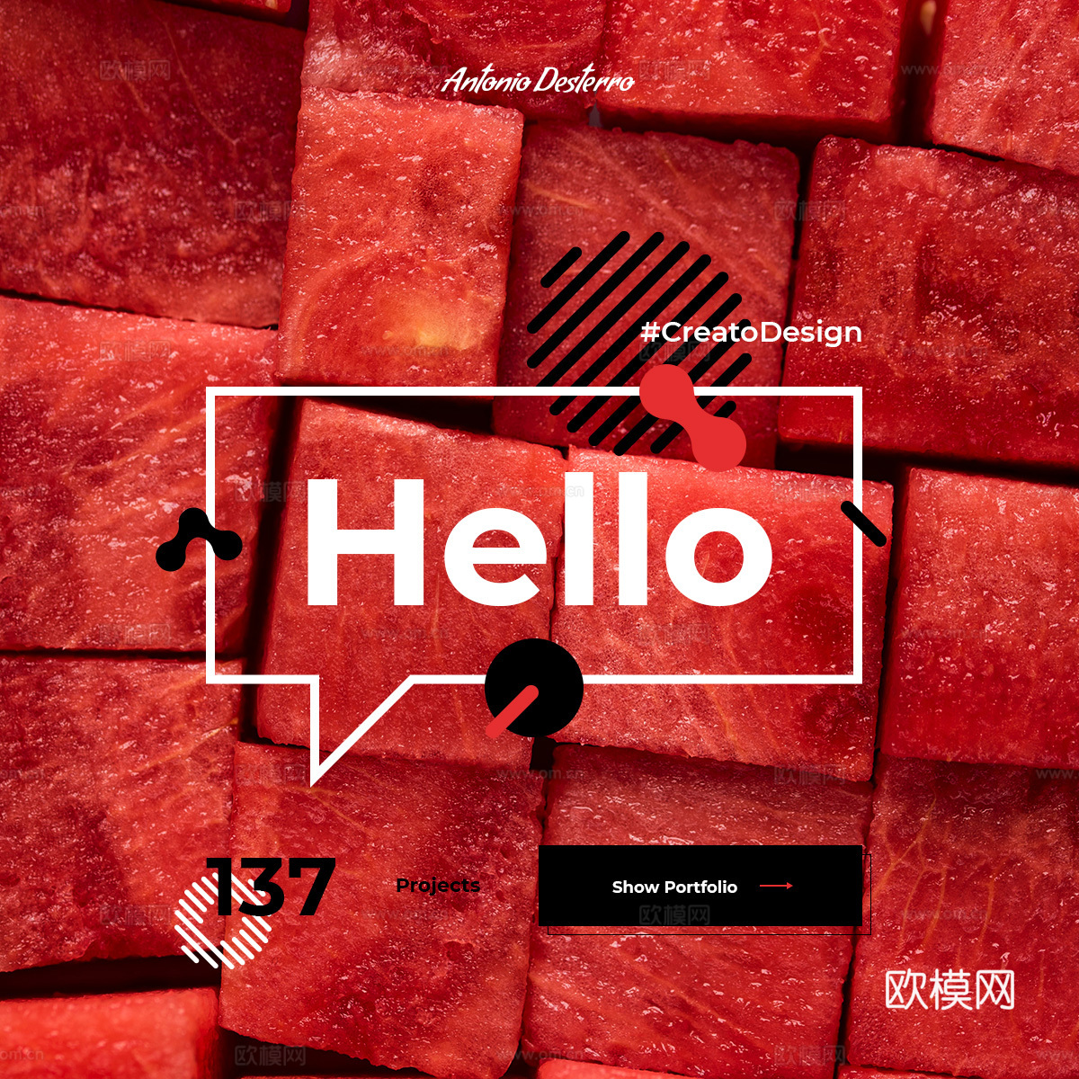 孟菲斯图文排版时尚创意广告海报24