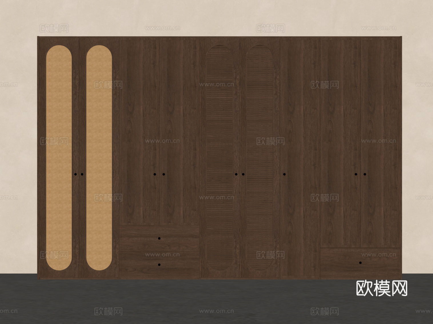 中古风衣柜su模型