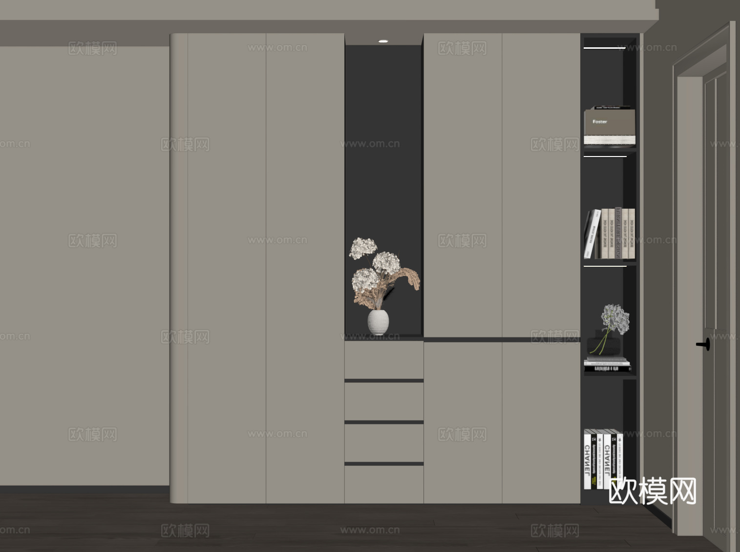 现代鞋柜 玄关柜su模型