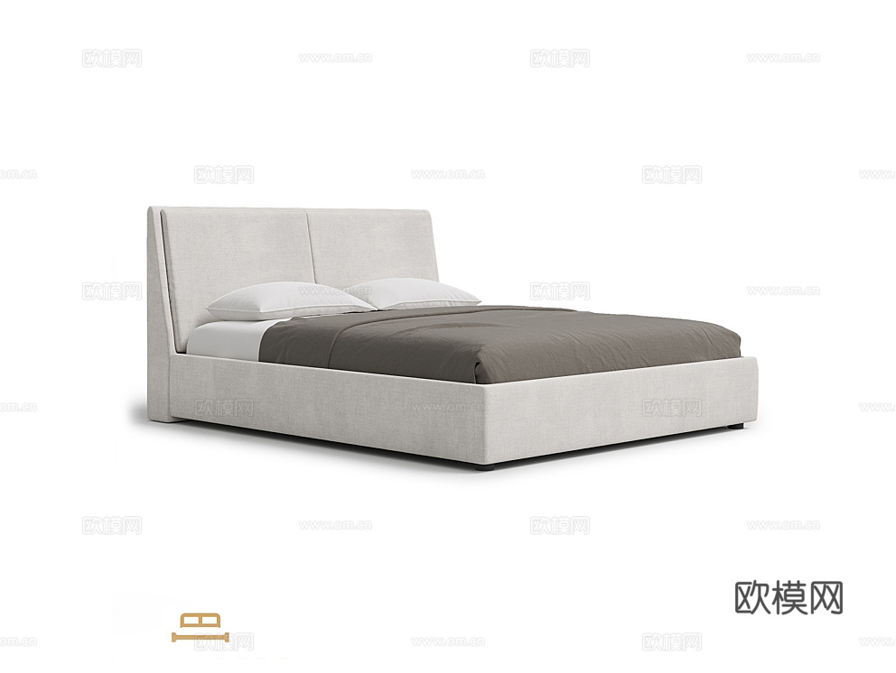 idealbeds 双人床3d模型下载（渲染图1）