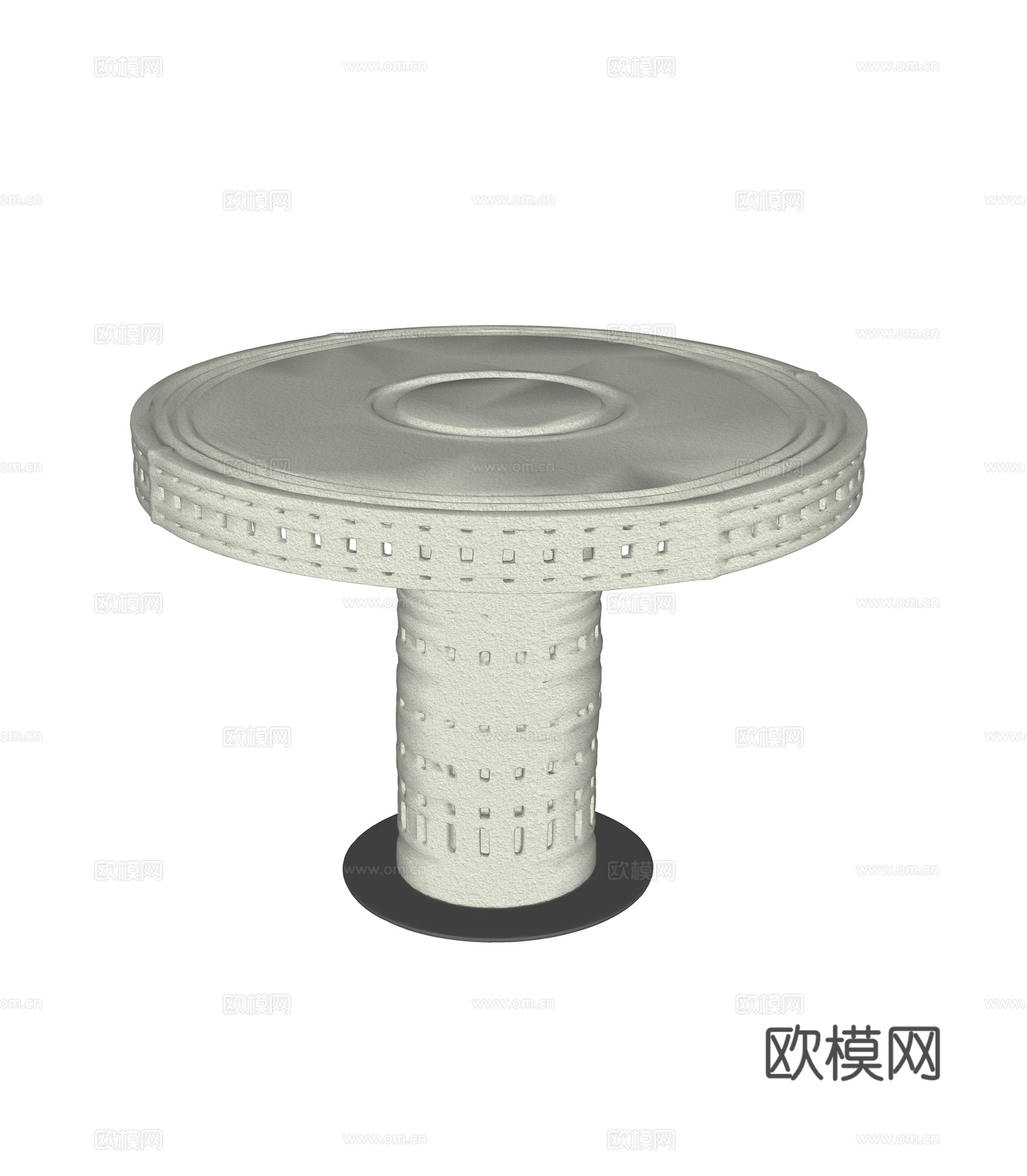 异形圆形餐桌su模型