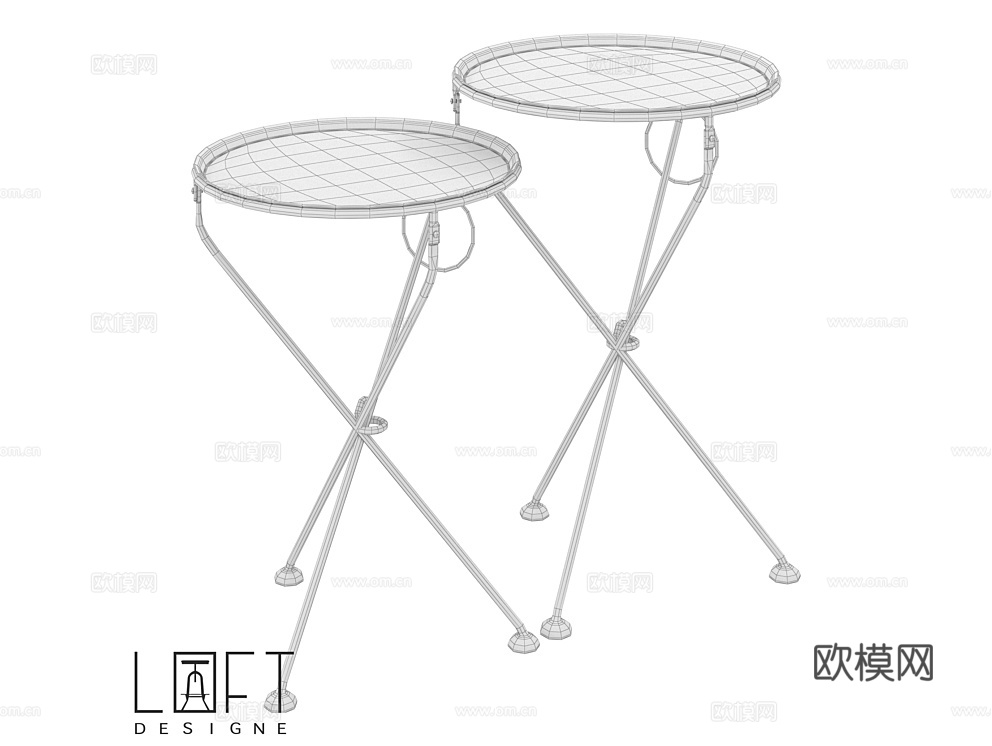 LoftDesigne 角几 边几3d模型下载（渲染图2）