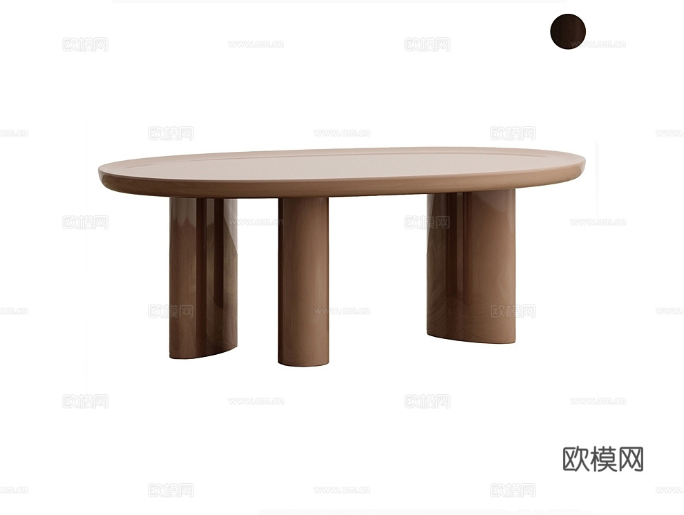 Reloft 实木餐桌3d模型下载（渲染图1）