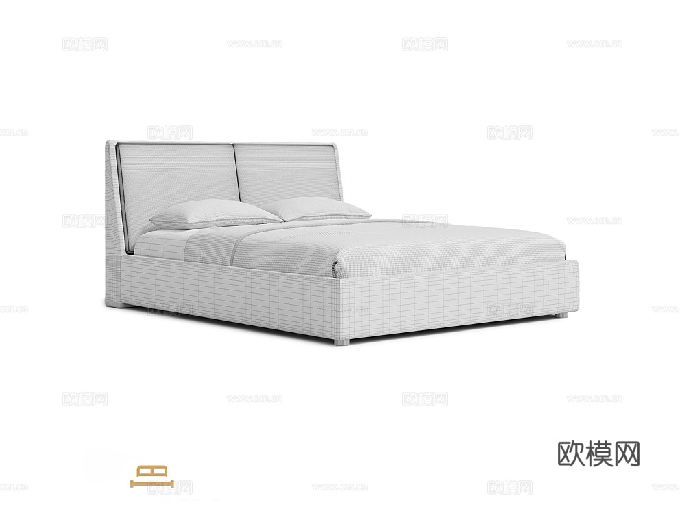 idealbeds 双人床3d模型下载（渲染图4）