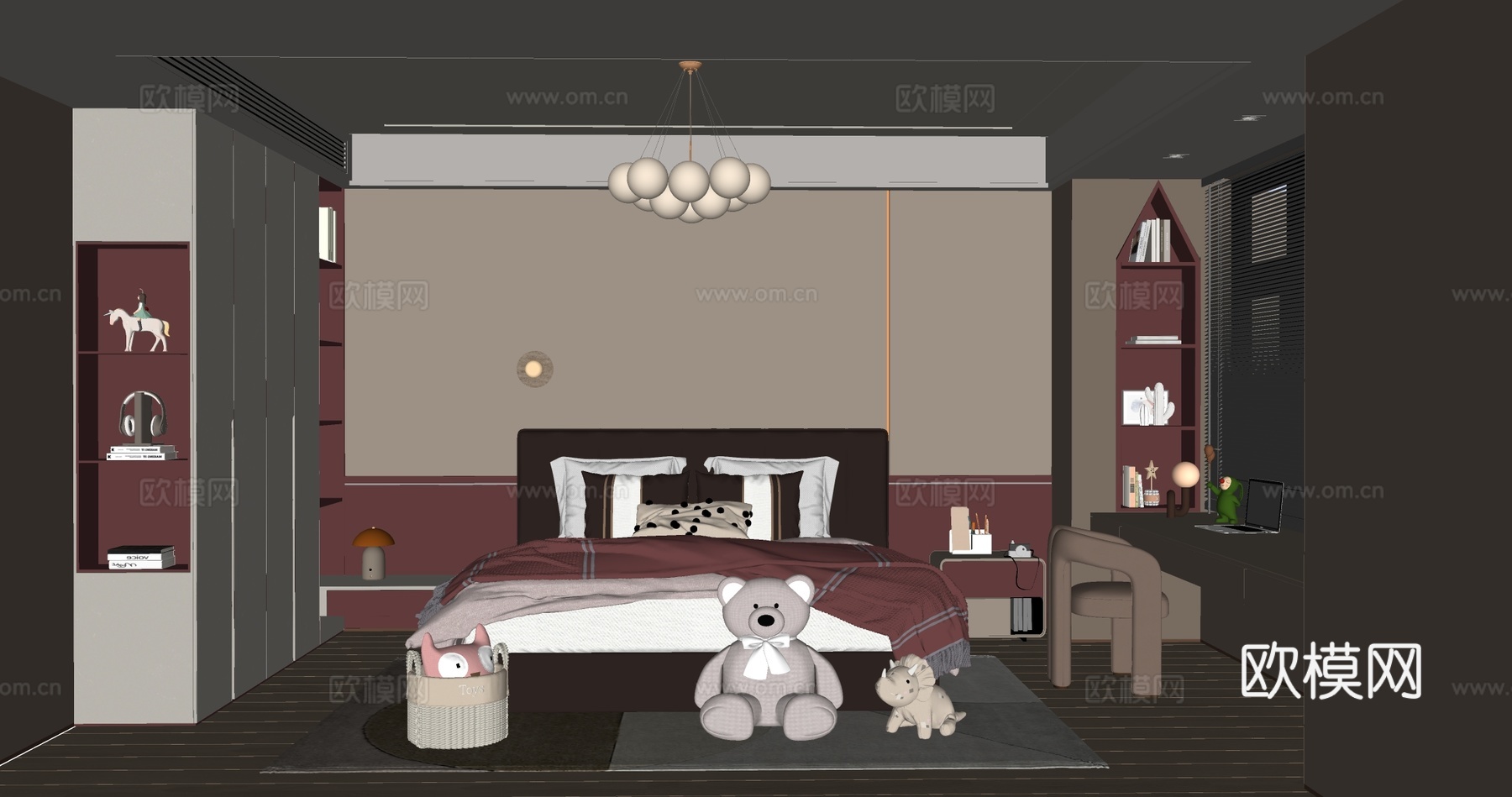 卧室 女孩房 儿童房su模型
