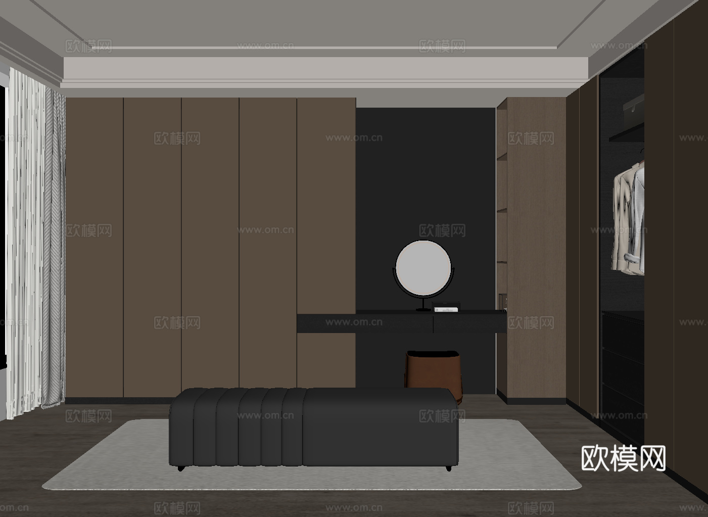 意式衣帽间su模型