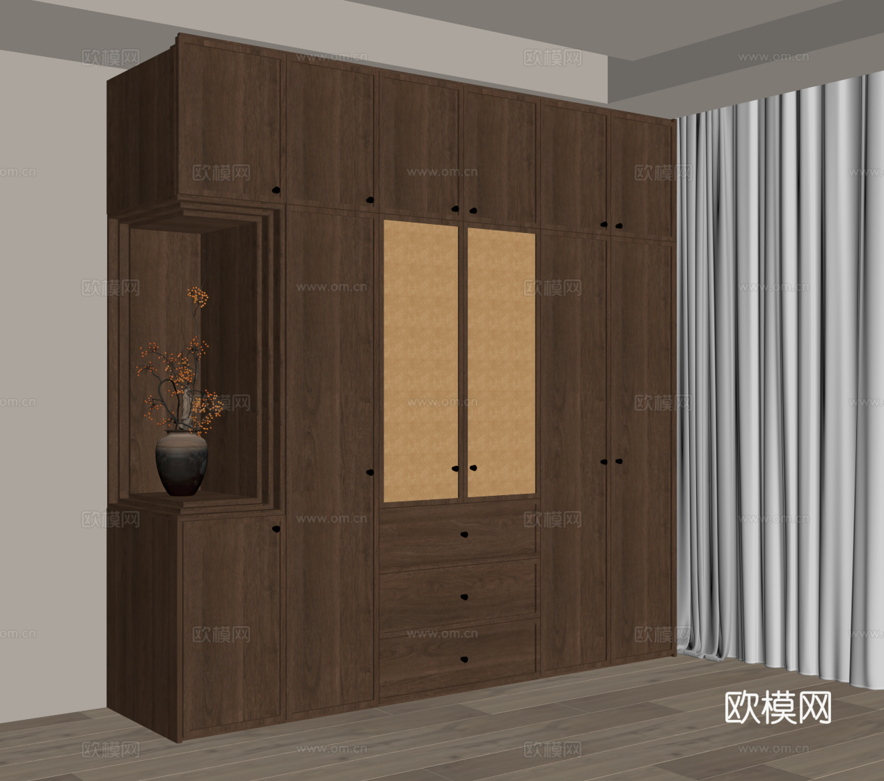 中古风衣柜su模型