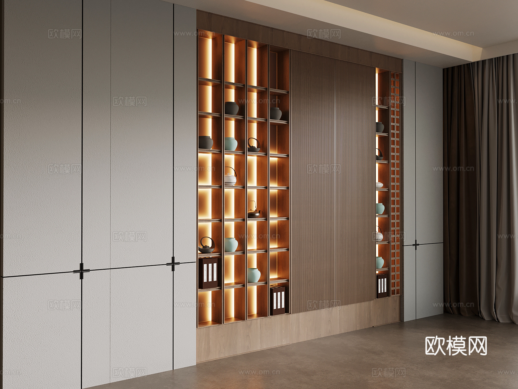 新中式茶柜su模型