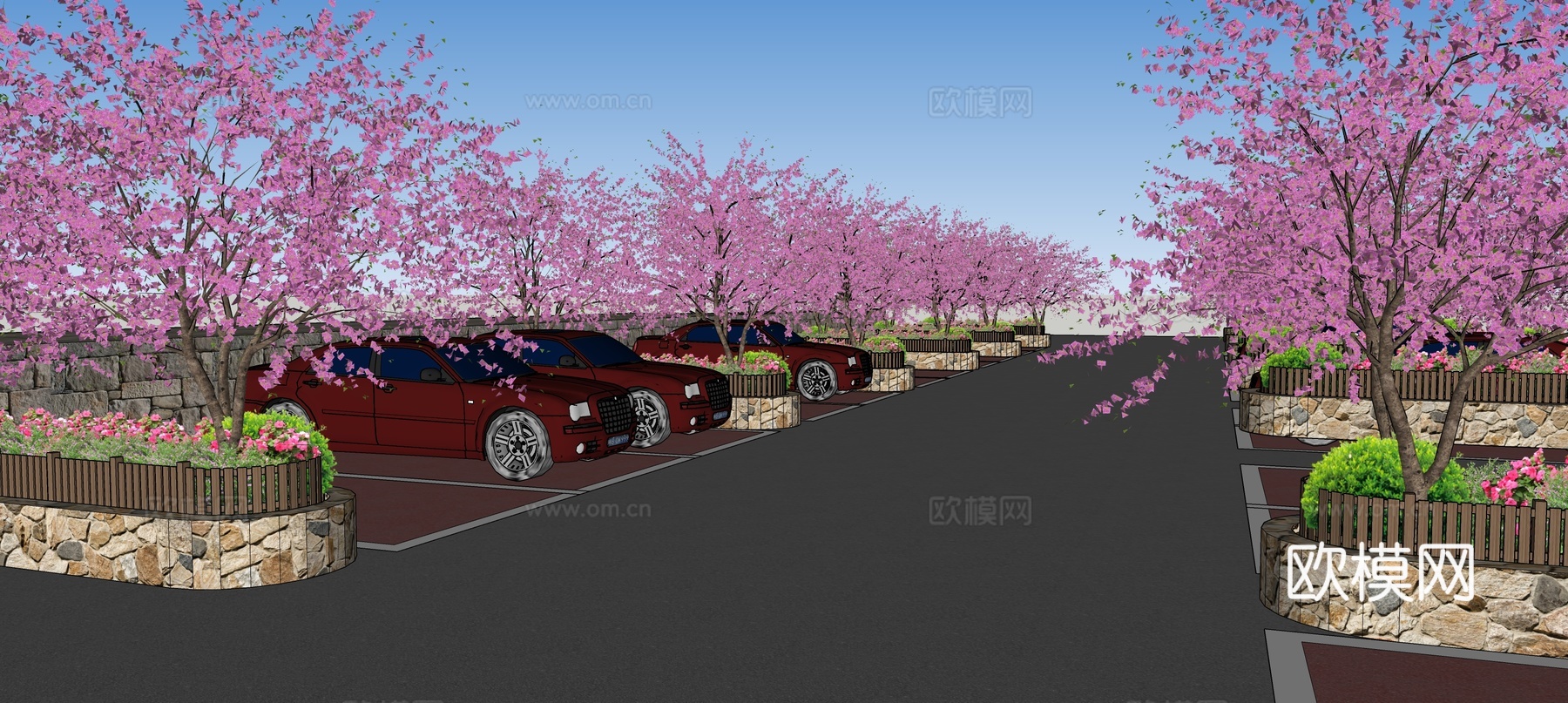 生态停车位su模型