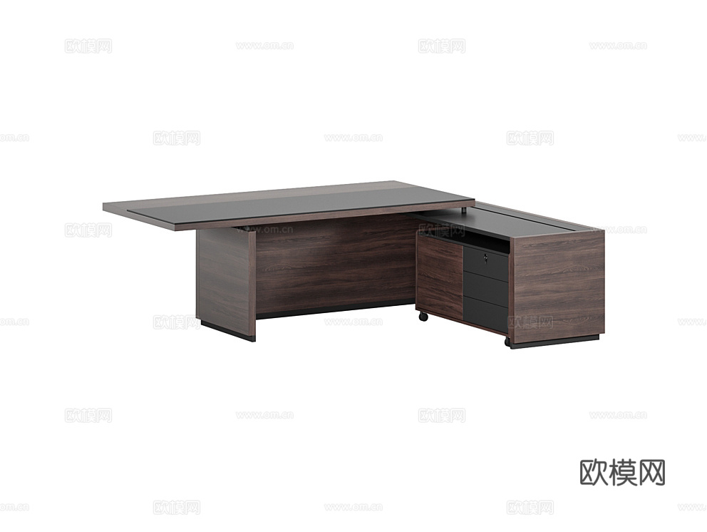 SoloOffice 办公桌 班台桌3d模型下载（渲染图4）