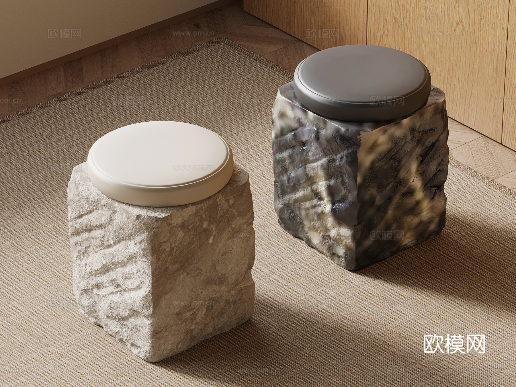 新中式凳子su模型