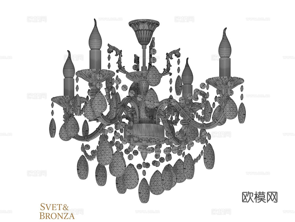 SvetBronza 奢华水晶壁灯3d模型下载（渲染图3）