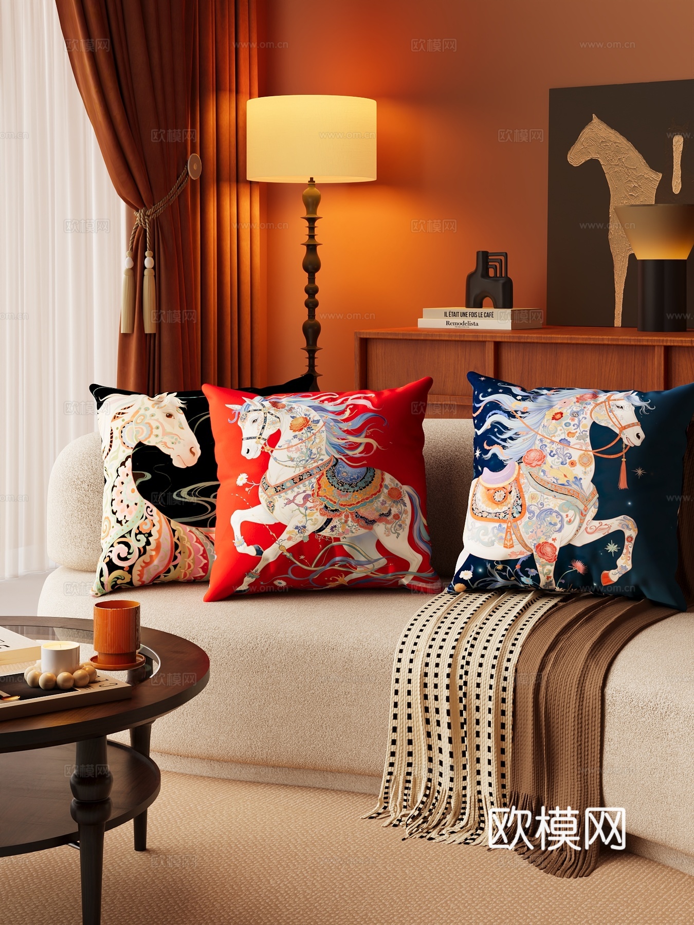 侘寂风抱枕3d模型下载