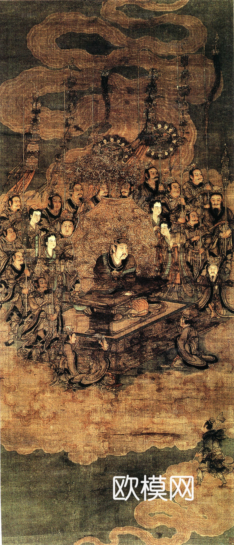 中式新中式挂画壁画字画山水花鸟背景墙壁纸装饰画油画