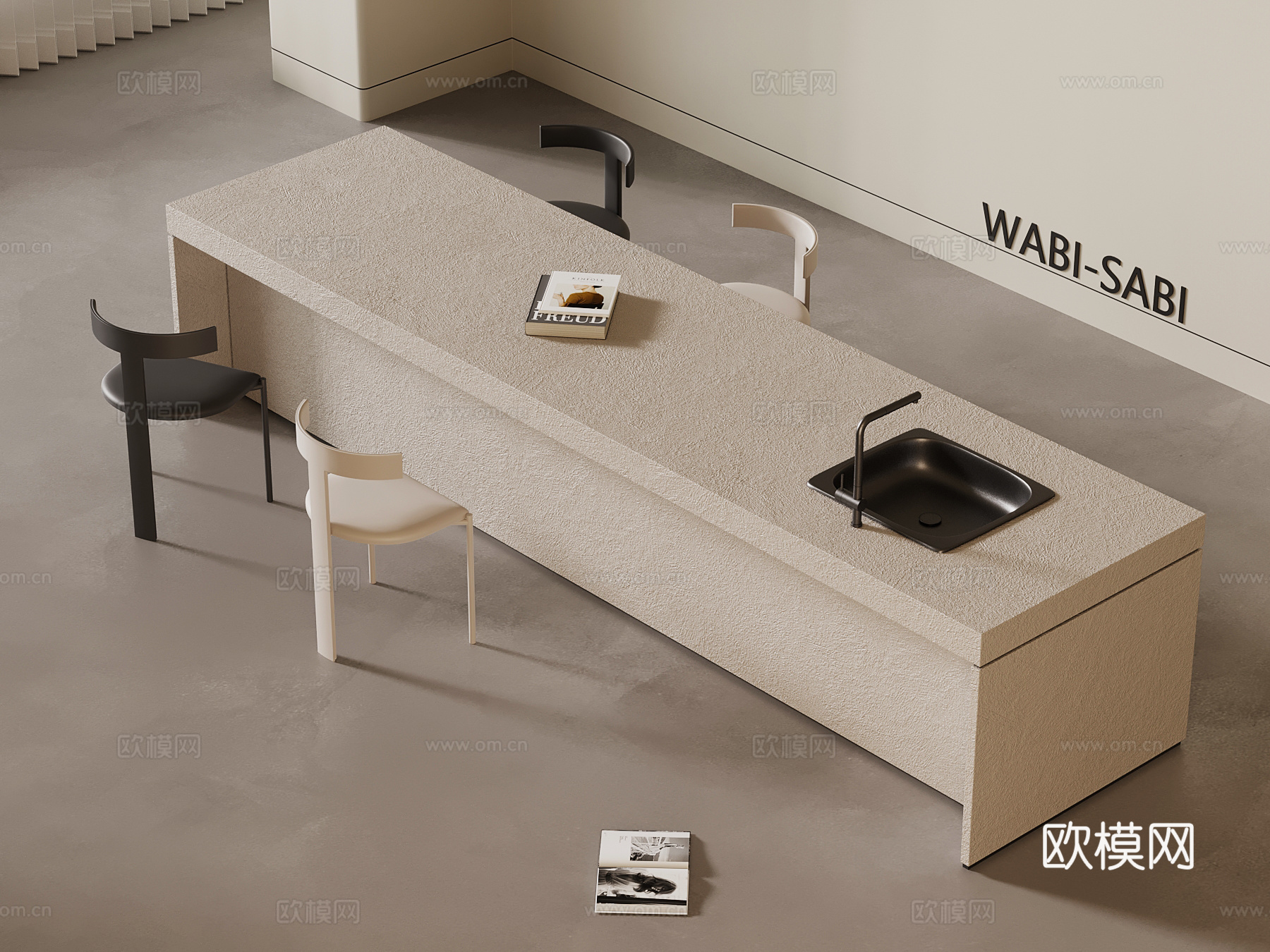 现代岛台su模型